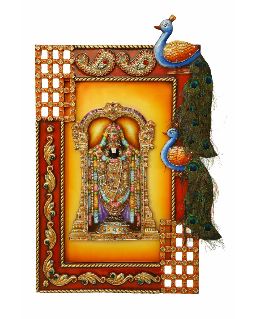 Riddhi Siddhi Art Creations - Balaji Mural With Peacock Finishing
